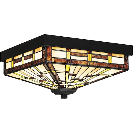 Quoizel Mill Run 3-Light Matte Black Flush Mount TF5626MBK